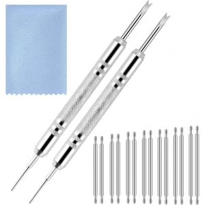 Kal-Kit D'outils De Réparation De Bracelet De Montre Avec Outil De Barre À Ressort/14 Broches De Bracelet De Montre (18/20/21/22/23/24/25 Mm) - Chiffon De Nettoyage De Montre - Kit De Retrait De - Neuf