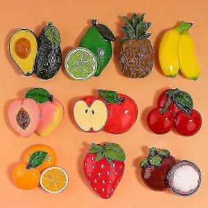 Aimant Fruit,10 Pice Fruit Aimant Rfrigrateur Forte Adhrence Pour Dcorer Frigos,Tableau Blanc,Casiers Scolaires (3cm) - Neuf