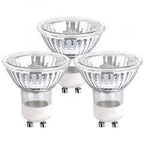 Ampoules Halog&egrave;nes Gu10 35 W &Agrave; Intensit&eacute; Variable, 220 V, 2 Broches, 400 Lm, Blanc Chaud 2800 K, Lot De 3, Blanc - Neuf