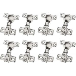 90 Degr&eacute; Plein Recouvrante 26mm Soft Close Mini Charni&egrave;re Compacte avec Amortisseur Hydraulique Fermeture Automatique Charnieres &agrave; Amorti pour Cadre et Porte d'Armoire Lot de 8 - Neuf