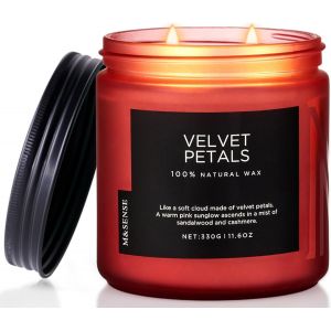 Bougie parfumée Lavande & Santal. Bougie en cire de soja naturelle non toxique de 330 g. Brûlage de 70 heures. Bougie parfumée d'automne à deux mèches. Cadeau de bougie en pot - Neuf