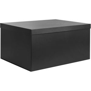 JEXNOVASHOP-Bo&icirc;te de Rangement, Noir Bo&icirc;tes Rangement avec Couvercle 38 x 28 x 19 cm Grand Bo&icirc;te Rangement avec Ruban Bo&icirc;tes Rangement Carton pour Maison Chambre Salon Bureau &Eacute;cole - Neuf