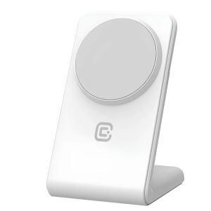 Chargeur sans fil Qi 2-en-1 avec MagSafe pour iPhone et AirPods Mod&egrave;le MagSpot Crong Blanc - Neuf