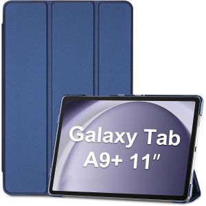Coque pour Tablette Samsung Tab A9 Plus (SM-X210/X215/X216/X218), ?tui de Protection Galaxy Tab A9+ 11 Pouces 2023, Housse Antichoc &iquest;&iquest; Trois Volets avec Veille/R&iquest;&iquest;veil Automatique -Marine - Neuf