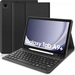 Étui Clavier Compatible Avec Samsung Galaxy Tab A9+ 11"" 2023, Azerty Français Clavier Coque Pour Samsung Galaxy Tab A9+ / A9 Plus 11 Pouces 2023 (Sm-X210/X216/X218) - Neuf