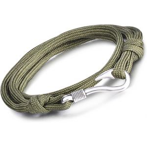 KAL-Bracelet Tress&eacute; Multi-Rangs Multicolore L'Ancre De Navire Et L'Hame&ccedil;on En Alliage Et Nylon Corde De Coton Rouge Vert Bleu Noir Et Color&eacute; Pour Femme Homme - Neuf
