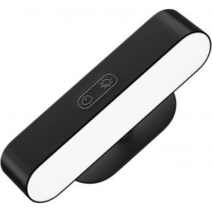 Applique Murale Intérieure, Lampe Murale Led Sans Fil Rechargeable, Dimmable Lampe Chevet Murale Tactile, 5 Températures De Couleur, Rotatifs 360° Lumiere Murale Pour Chambre Salon,Noire - Neuf