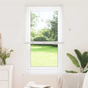 Vidaxl Store De Fenêtre Avec Des Rideaux Autre Blanc 80 X 130 Cm Aluminium - Neuf