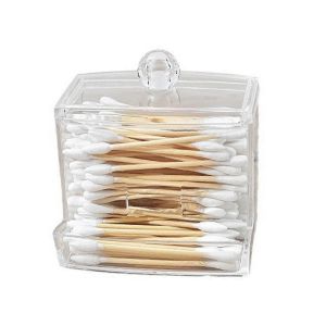 Bo&icirc;te &Agrave; Coton-Tige - Couvercle Transparent Tampon En Coton Anti-Poussi&egrave;re Cure-Dent - Neuf