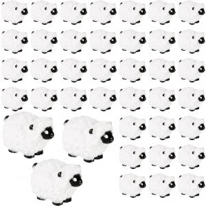Mevronisshop-40pcs Figurine Mouton Miniatures, Statue Mouton Blanc Mignonne Vive Figurines D'animaux En R&eacute;sine Petit Animal Cadeaux Pour Les Amateurs De Moutons D&eacute;coration De Jardin - Neuf