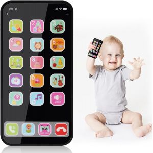 Eryi-Téléphone Portable Pour Bébé, Telephone Bebe Jouet Téléphone Enfant Jouet Telephone Portable Pour Enfant Bebe, Machine D'apprentissage De L'anglais (Noir) - Neuf