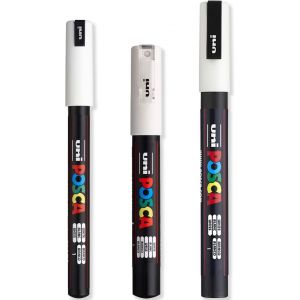 Lot De 3 Marqueurs Peinture Ultra Fine À Fine-Pc-1mr,Pc-1m,Pc-3m-Encre Blanche - Neuf
