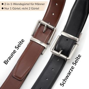 Tzf-Ceinture Réversible En Cuir Pour Homme - Ceinture De Travail - Ceinture De Loisirs - Ceinture Double Face Pour Homme - Neuf