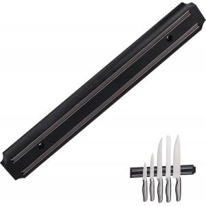 Jexnovashop-Barre Magn&eacute;tique, Rangement Outils, &Agrave; Aimant, Couteaux & Ustensiles, Plastique, 33 Cm De Largeur, Noir - Neuf