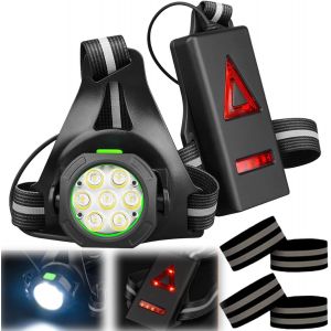 Jgd-Lampe De Course Avec 2 R&eacute;flecteurs, Lampe De Course &Agrave; Led, Ceinture De Course, 3 Modes D'&eacute;clairage, Lampe De Poche Avec Feu Arri&egrave;re Rouge, Rechargeable Par Usb, Lampe De Poitrine R&eacute;glable &Agrave; 90 - Neuf