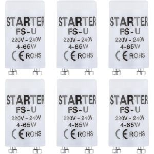 Kal-Pièces Starter Neon 4-Ampoule Tube Fluorescent Starter 220-V, Starter Pour Tubes Fluorescents Démarreur Longue Durée Pour Tubes Néon Et Lampes Fluorescentes, Démarreur De Remplacement (6 - Neuf