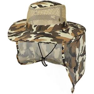 Chapeau De Pêche En Plein Air Avec Rabat De Camouflage, Couvre-Oreilles, Bord De Camouflage, Casquette Imperméable Pour La Chasse, La Randonnée, Le Camping, La Randonnée, 1 Pièce. - Neuf