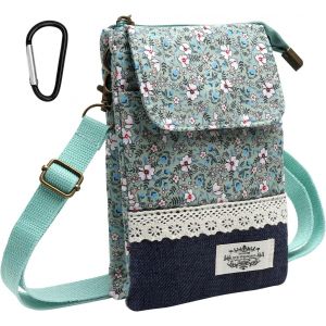 Pochette Telephone Portable avec Mousqueton,Petit sac Bandouliere Femme,Petit sac Bandoulière léger,Sacoche Femme Réglable avec Bandoulière pour un Usage Quotidien,L'école,le Shopping - Neuf