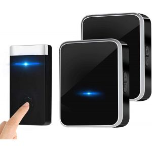 Kalanka-[Pas Besoin De Piles]Sonnette Sans Fil Exterieur Etanche, Carillon Sans Fil Avec Récepteur Enfichables, 45 Mélodies Au 4 Niveau De Volume Pour Maison, Bureau, L'hôtel - Neuf