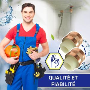 2 Pi&egrave;ces Raccord Anti-&Eacute;lectrolyse avec Filetage M&acirc;le et Femelle 1/2&iquest;-Garantie de 10 Ans- - Neuf