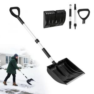 Pelle &agrave; Neige pour All&eacute;e,Voiture Portable en Aluminium COSTWAY-Large 40,5cm-Poign&eacute;e en D-Manchette en Caoutchouc Antid&eacute;rapante-Noir - Neuf