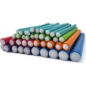 40 Pièces Bigoudis Cheveux, Boucle Sans Chaleur, Kits De Perm À Bigoudi Pour Femmes, Rouleaux Mousse Flexible Magiques Pour Long, Court,Ondulés Cheveux, Salon De Coiffure, Cadeau - Neuf