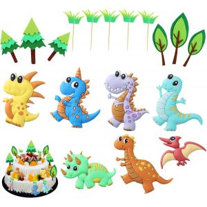 D&eacute;coration De G&acirc;teau De Dinosaure,18 D&eacute;coration De G&acirc;teau D'anniversaire De Dinosaure Pour La F&ecirc;te D'anniversaire Pour Enfants D&eacute;coration De G&acirc;teau En Papier De F&ecirc;te - Neuf