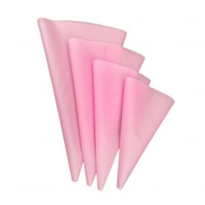 8 pi&egrave;ces 4 tailles pochette &agrave; p&acirc;tisserie en silicone r&eacute;utilisable, id&eacute;ale pour le gla&ccedil;age et la d&eacute;coration de g&acirc;teaux en p&acirc;te d'amande et sucre (rose) - Neuf