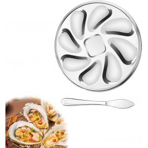 Plateau &Agrave; Hu&icirc;tres En Acier Inoxydable 9 Compartiments - Neuf