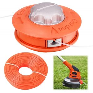 CHECARZHN--NO1-Tête De Débroussailleuse Universelle, Tete De Coupe Bordure, Tête De Bobine De Rrechange M10 X 1,25 À Gauche 30M Avec Ligne De Débroussailleuse De Rechange ¿ 2.4Mm Rond En Nylon - Neuf