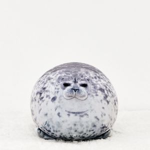 Coussin En Peluche En Coton Pour Phoque Joufflu, Mignon, Océan, Gris, Grand - Neuf