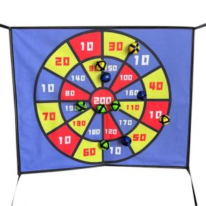Cible de flechettes autocollante pour enfants 60 x 50 cm avec 10 balles pour l'interieur et l'exterieur - Neuf