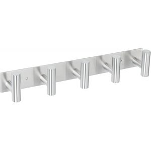 Pat&egrave;re Murale avec 5 Crochets Pratique, en Acier Inoxydable, Longueur 36 CM, Robuste et Durable, Porte Manteau Mural Bross&eacute;e Pour Suspendre des Serviettes, des V&ecirc;tements - Neuf