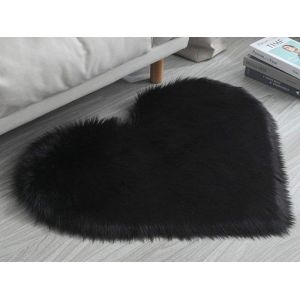 Tapis Doux En Fausse Fourrure En Forme De Coeur, 30 X 40 Cm, Pour Chambre Et Salon - Neuf