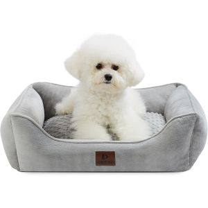 Lit Pour Chien De Petite Et Moyenne Taille 65 X 55 X 18 Cm, Coussin Lavable, Housse Amovible, Canap&eacute; Avec Bords Sur&eacute;lev&eacute;s, Lit Moelleux Pour Chat - Neuf