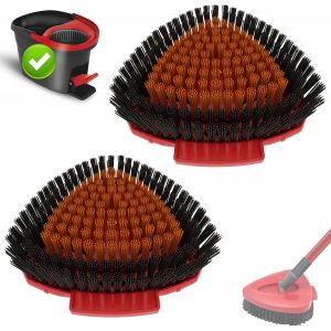 Bublador Spin 2 Pack Replacement Mop Heads for Vileda Turbo Floor Brushes Triangular Hard Bristles for Bathroom,Kitchen,Pool,Garage,Patio - Neuf