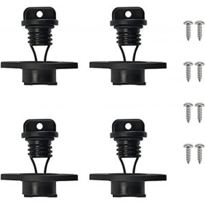 Letnerny-Haihaz,Lot De 4 Plastique Kayak Bouchon De Vidange,Bouchons De Vidange Portables Pour Kayak,Bouchons De Vidange Universels En Plastique Noir Pour Kayak,Bouchon De Vidange Pour Kayak Avec 4 V - Neuf
