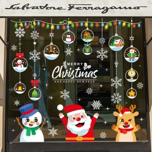 No&euml;l En Verre De La Fen&ecirc;tre &Eacute;lectrostatique Coller Fournitures De No&euml;l Bonhomme De Pain D'&eacute;pice De La Fen&ecirc;tre De Coller &Agrave; La Neige Elk Boule De No&euml;l Autocollant - Neuf
