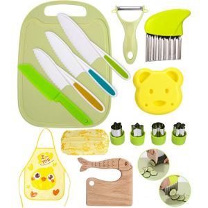 Kalanka-Kit De S&eacute;curit&eacute; Pour Enfants - 16 Pi&egrave;ces Couteau Enfant Pour Couper Et Cuire Des Fruits Ou L&eacute;gumes | Ne Coupe Pas, &Agrave; Partir De 2 Ans - Neuf