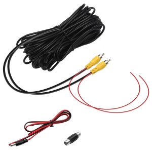 VornixorSarlshop-Cable Video Cable Camera de Recul de 10M Prise Vid&eacute;o RCA Jaune, pour Moniteur rt Cam&eacute;ra de Recul Avec 1M C&acirc;ble D'Alimentation DC et 1 Adaptateur RCA Femelle - Neuf