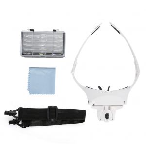 Loupe Serre-Tete De Type Eyeglass Avec Eclairage Led A 5 Lentilles Pour La Verification Des Bijoux Et La Reparation Des Montres - Neuf