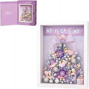 Ensemble De Blocs De Construction Cr&eacute;atifs Pour Sapin De No&euml;l Avec Cadre Exquis, Blocs De Construction Fantaisie, Jouets, D&eacute;coration D'Int&eacute;rieur (Violet) - Neuf