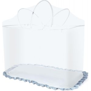 Ulteronixshop-Universel Moustiquaire Lit Bebe,Durable Filet Anti Insecte Avec Fermeture &Eacute;clair,Stable Filet Pour Chat Avec Un Soutien Fort, Acc&egrave;s Facile,Emp&ecirc;che Tous Les Insectes D'entrer (Blanc) - Neuf