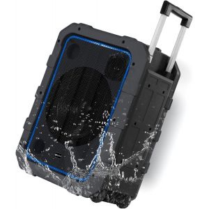 VornixorSarlshop-MPA-2400GRY 10, 240W Portable sans Fil Bluetooth, Haut-parleur avec des Lumi&egrave;res de partis &agrave; LED, 6 Modes DSP, des entr&eacute;es de Microphone / Guitare, Radio FM, USB - Neuf