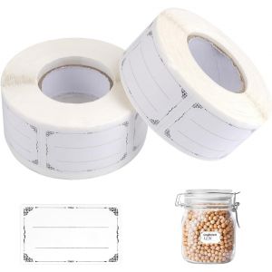 2 Rouleau 1200 Pi&egrave;ces Autocollantes Cuisine &Eacute;tiquettes Universelles, 50 X 30mm &Eacute;tiquettes Confitures, &Eacute;tiquettes Autocollantes Cong&eacute;lation Alimentaire, &Eacute;tiquettes Multifonctionnel Universelles - Neuf