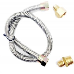 Ulteronixshop-M&egrave;tre &eacute;toile Propane Foyer Sifflet Flex Ligne de gaz pour Foyer et de chemin&eacute;e &iquest; en Acier Inoxydable (61 cm de Long) 1/5,1 cm NPT m&acirc;le X 1/5,1 cm NPT Femelle Tuyau ondul&eacute; - Neuf