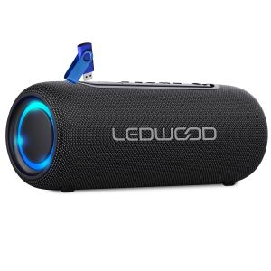 Enceinte Hifi Autonome 100W Ledwood XS100, Effet LED, Buetooth USB, TWS, IPX5, Assistant Vocal,10W RMS,Batterie 2000mAh+Clé 32G - Neuf