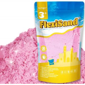 ERYI-Flexisand Sable De Jeu, 1 Kg, Ne Sèche Jamais - Pour Enfants De 3 Ans Et Plus - Recharge En Vrac Pour Jouets Sensoriels - Idéal Pour Façonner, Presser Et Mouler - Rose - Neuf