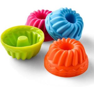 Tianyi-Lot De 12 Mini Moules &Agrave; Kouglof En Silicone R&eacute;utilisables Pour G&acirc;teaux, Desserts, Chocolats, Puddings, Gel&eacute;es - Neuf