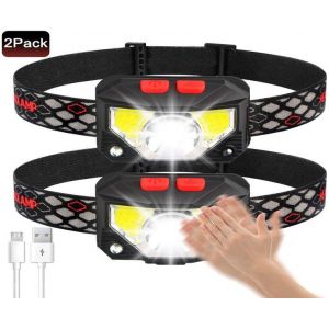 Lampe Frontale Rechargeable Usb 800 Lumens 8 Modes &Eacute;tanche L&eacute;ger &Eacute;clairage Mains Libres - Neuf